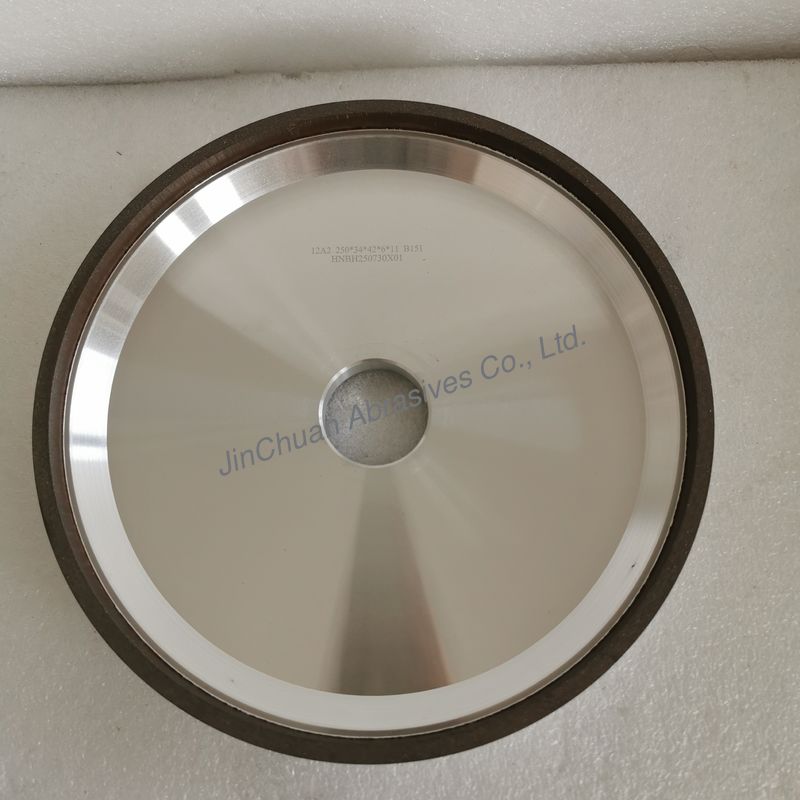 12A2 250mm*34mm*42mm*6mm*11mm   Resin Bond CBN Grinding Wheel For Automobile Brake Discs
