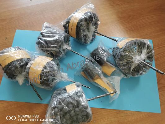 고효율 실리콘 탄화물 둥근 닦기 붓 가려기 금속 손잡이