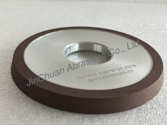 1V1/15° 100*8*31.75*6mm D91 C125 젖게 깎는 樹脂 결합 다이아몬드 깎는 바퀴
