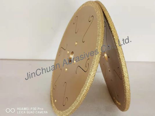 소음 감소 구멍을 가진 황금 색깔 300mm에 의하여 소결되는 다이아몬드 바퀴